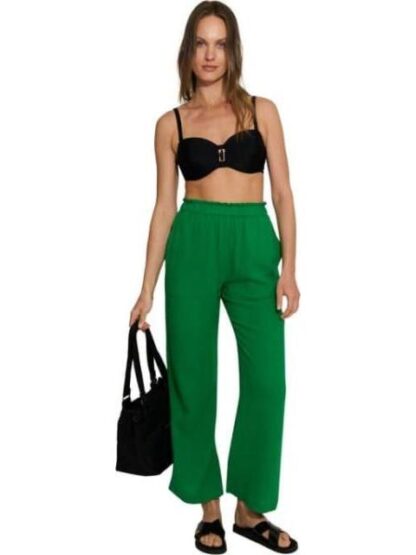 PANTALON DE LINO VERDE HOLLY LAND