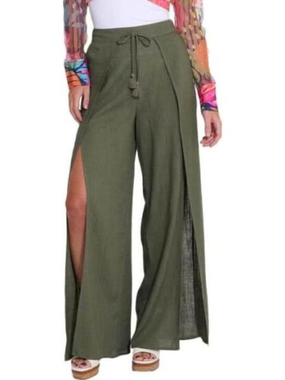 PANTALON DE LINO VERDE OLIVO HOLLY LAND - Image 2