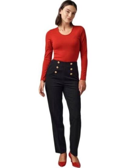 PANTALON DE VESTIR CINTURA ALTA NEGRO HOLLY LAND - Image 3