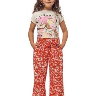 PANTALON ESTAMPADO PIERNA ANCHA ROJO HOLLY LAND KIDS