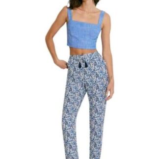 PANTALON ESTAMPADO RECTO AZUL PRIMARK
