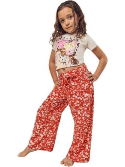 PANTALON ESTAMPADO PIERNA ANCHA ROJO HOLLY LAND KIDS - Image 4