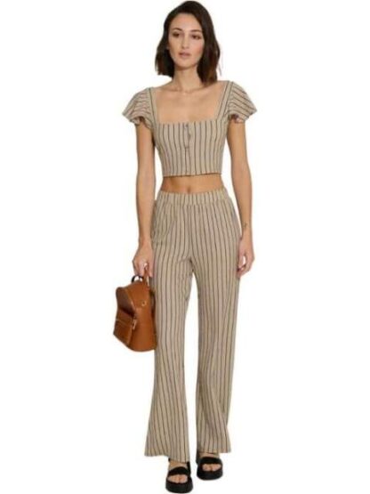 PANTALON RAYAS BEIGE HOLLY LAND