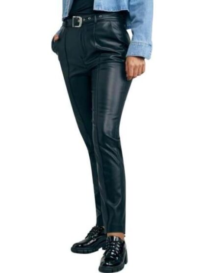 PANTALON RECTO CINTURA ALTA NEGRO HOLLY LAND - Image 4