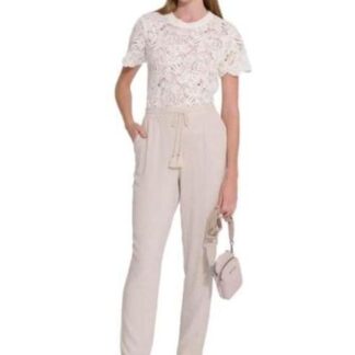 PANTALON RECTO DE LINO BEIGE HOLLY LAND