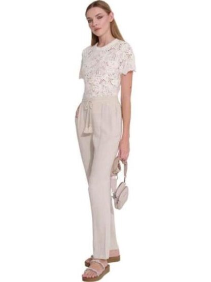 PANTALON RECTO DE LINO BEIGE HOLLY LAND - Image 2