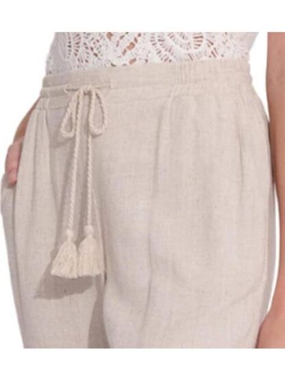 PANTALON RECTO DE LINO BEIGE HOLLY LAND - Image 6