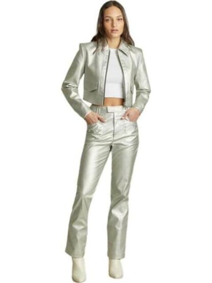 PANTALON RECTO METALICO PLATA HOLLY LAND - Image 2