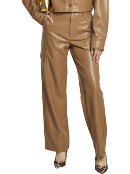 PANTALON RECTO PIEL VEGANA BEIGE/HUESO HOLLY LAND - Image 2