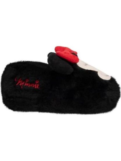 PANTUFLA CERRADA PELUCHE NEGRO MINNIE MOUSE