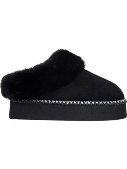 PANTUFLA CON PLATAFORMA PELUCHE NEGRO LOVE TO LOUNGE