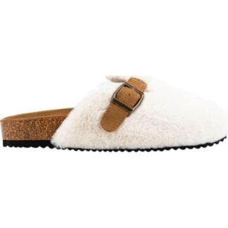 PANTUFLA PELUCHE CON HEBILLA BLANCO SHOSH
