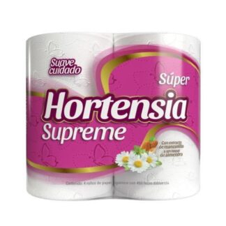 PAPEL HIG. HORTENSIA MEGA ROSA 450 HOJAS 4 PZ