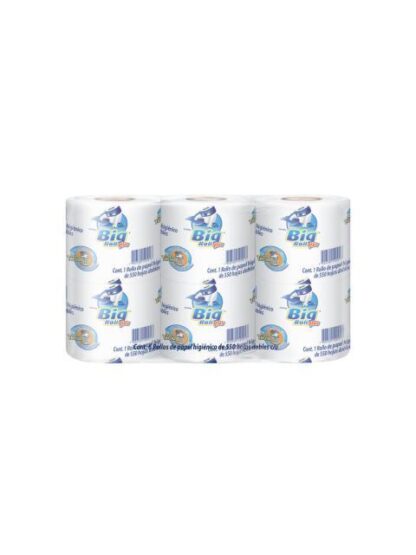 PAPEL HIGIENICO BIG ROLL 550 HOJAS 6 ROLLOS