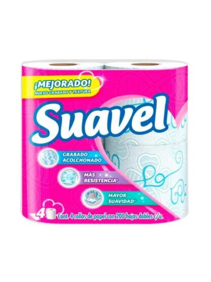 PAPEL HIGIENICO SUAVEL 200 4 PZ