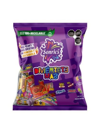 PAQUETE DIVIERTETE SONRICS MAS DULCES SURTIDOS BOLSA 1 KILO