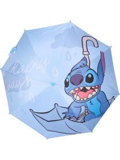 PARAGUAS CON BASTON STITCH AZUL STITCH