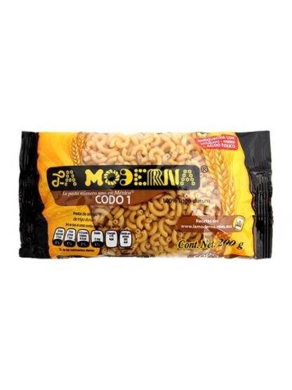 PASTA PARA SOPA LA MODERNA CODO #1 200 GRAMOS