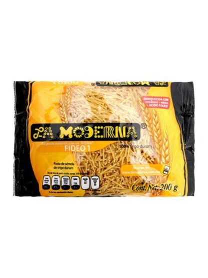 PASTA PARA SOPA LA MODERNA FIDEO #1 200 GRAMOS