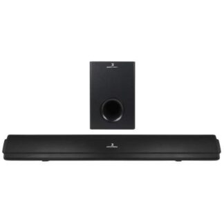 PERFECT CHOICE BARRA DE SONIDO CON SUBWOOFER MINUETTO BLUETOOTH INALAMBRICO 2.1 400W RMS USB NEGRO