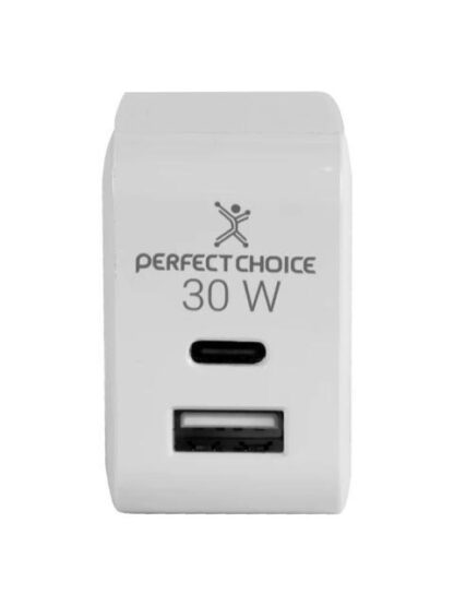 PERFECT CHOICE CARGADOR DE PARED 30W 1X USB-A-USB-C BLANCO - Image 2