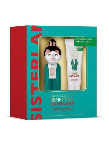 PERFUME MUJER BENETTON SISTERLAND GREEN JASMINE EDT 80ML SET