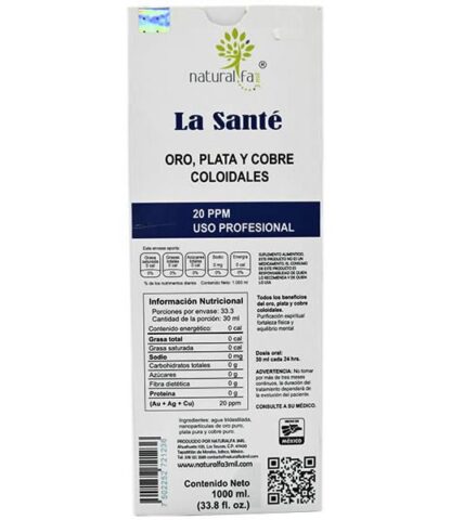 PLATA ORO Y COBRE COLOIDALES 1 L NATURALFA3MIL