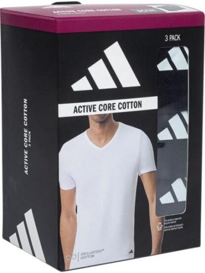 PLAYERA 3PK V NECK T-SHIRT NEGRO ADIDAS UNDERWEAR - Image 4