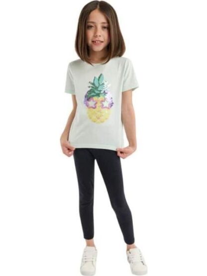 PLAYERA APLICACIONES AZUL MENTA HOLLY LAND KIDS