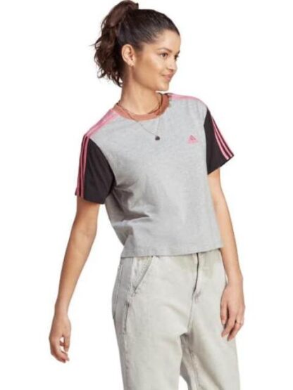 PLAYERA CORTA ESSENTIALS GRIS ADIDAS - Image 4