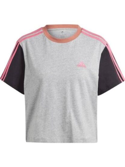PLAYERA CORTA ESSENTIALS GRIS ADIDAS