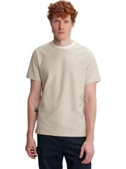 PLAYERA CUELLO CON VISOS EN BLANCO BEIGE NEXT CO
