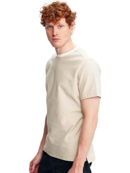 PLAYERA CUELLO CON VISOS EN BLANCO BEIGE NEXT CO - Image 5