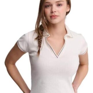 PLAYERA CUELLO V BLANCO HOLLY LAND