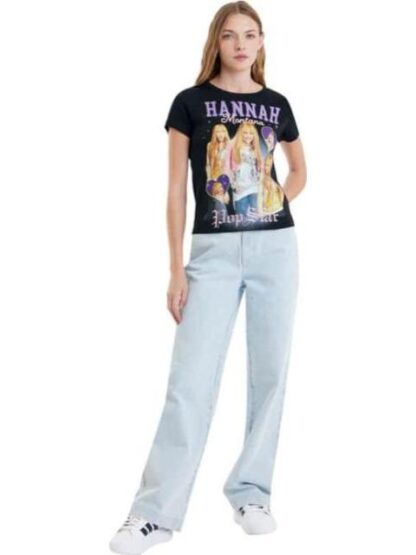 PLAYERA DAMA NEGRO HANNAH MONTANA