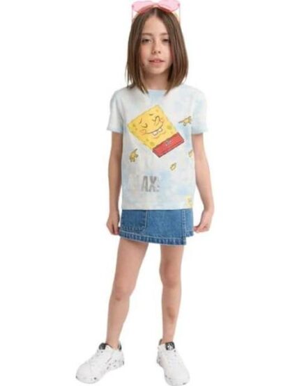 PLAYERA ESTAMPADA APLICACIONES AZUL BOB ESPONJA