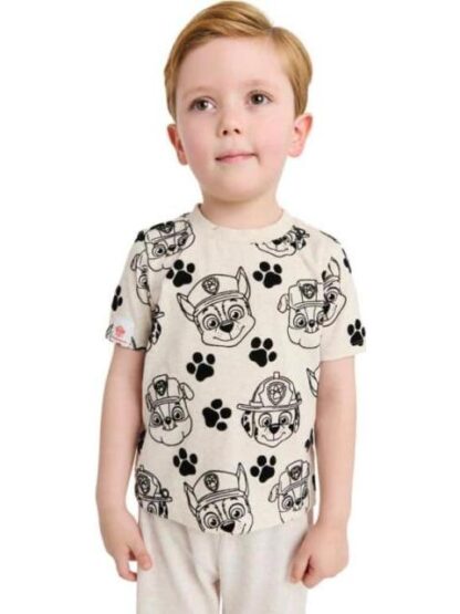 PLAYERA ESTAMPADA APLICACIONES BEIGE PAW PATROL