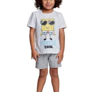 PLAYERA ESTAMPADA APLICACIONES GRIS BOB ESPONJA