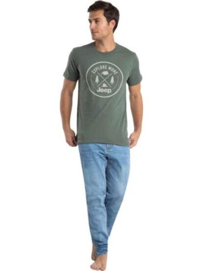 PLAYERA ESTAMPADA VERDE OLIVO JEEP