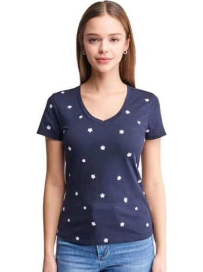 PLAYERA FLORES AZUL MARINO HOLLY LAND