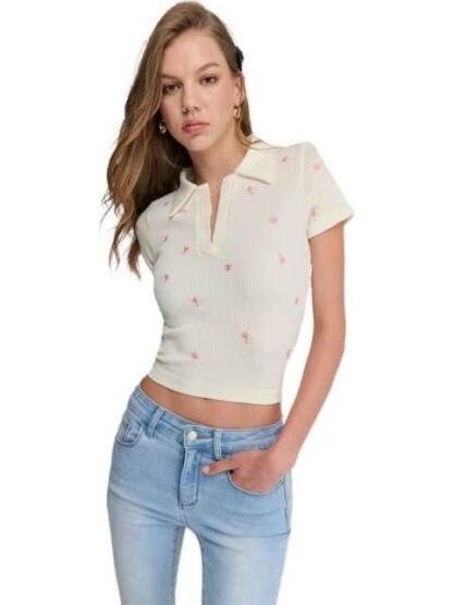 PLAYERA FLORES BLANCO HOLLY LAND