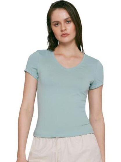 PLAYERA MANGA CORTA AZUL MENTA HOLLY LAND