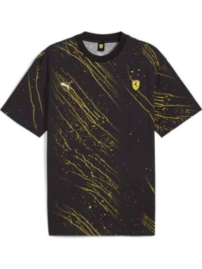 PLAYERA MOTORSPORT FERRARI RACE COLOR S AOP TEE NEGRO PUMA