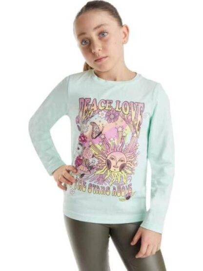 PLAYERA NIÑA AZUL MENTA HOLLY LAND KIDS