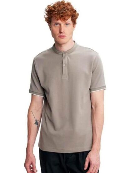 PLAYERA POLO CORTA LISA GRIS NEXT CO