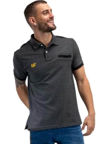 PLAYERA POLO GRIS CATERPILLAR