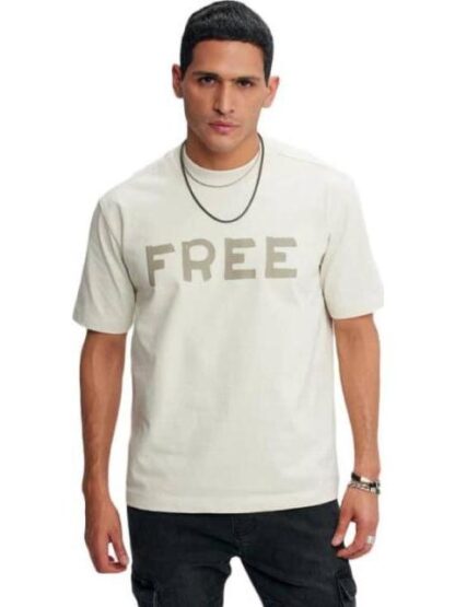 PLAYERA PRINT LOCALIZADO MANGA CORTA BEIGE HARD SODA