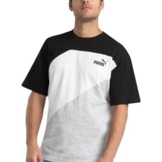 PLAYERA PUMA POWER COLORBLOCK TEE BLANCO/NEGRO PUMA
