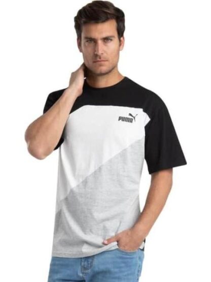PLAYERA PUMA POWER COLORBLOCK TEE BLANCO/NEGRO PUMA - Image 2