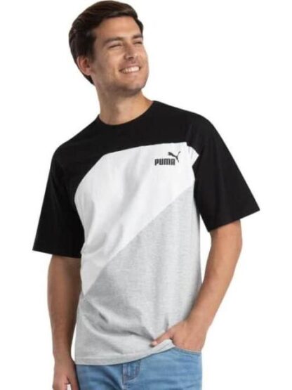 PLAYERA PUMA POWER COLORBLOCK TEE BLANCO/NEGRO PUMA - Image 3